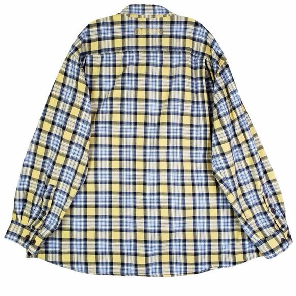 Duluth Trading Co Men’s Size 4XL Shirt LS Flannel Button Down Plaid Yellow - Picture 3 of 9